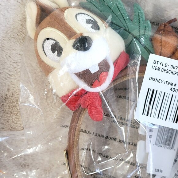 DISNEY PARKS FORT WILDERNESS CHIP & DALE LOUNGEFLY EARS HEADBAND NEW WITH TAGS - Picture 3 of 6